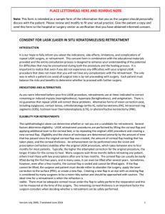 CONSENT FOR LASIK (LASER IN SITU KERATOMILEUSIS