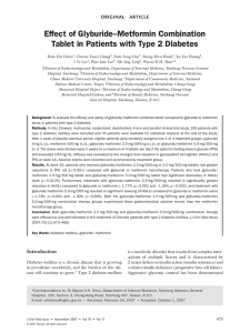 Effect of Glyburide–Metformin Combination Tablet in Patients with