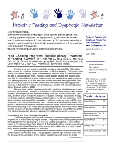 Pediatric Feeding and Dysphagia Newsletter