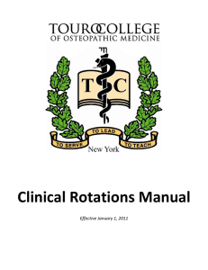 TouroCOM Clinical Rotation Manual.