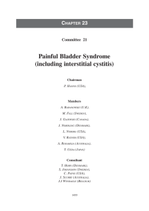 Painful Bladder Syndrome (including interstitial cystitis)