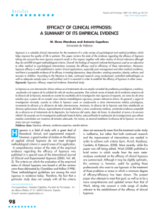 Efficacy of clinical hypnosis: A summary of its empirical evidence