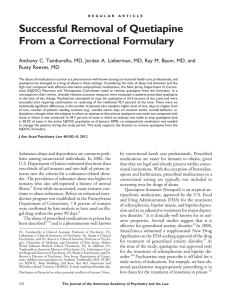 Successful Removal of Quetiapine From a Correctional Formulary