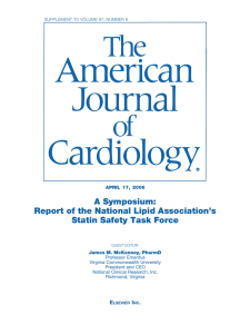 Report of the National Lipid Association`s Statin Safety Task Force