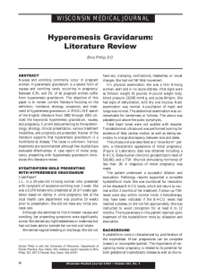 Hyperemesis Gravidarum: Literature Review