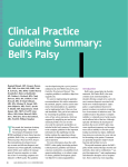 Clinical Practice Guideline Summary: Bell`s Palsy