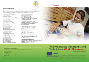 Pharmaceutical Assistant`s and Technician`s Work Placements