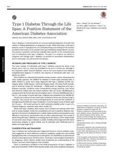 Type 1 Diabetes Through the Life Span: A Position
