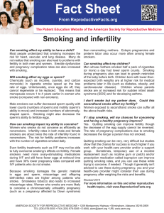 PATIENT`S FACT SHEET: Smoking and Infertility