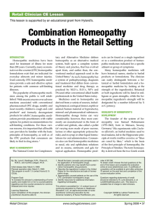 Combination Homeopathy Products in the Retail Setting