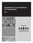 Standards of Care Guidelines for Thalassemia
