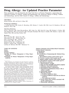 Drug Allergy: An Updated Practice Parameter