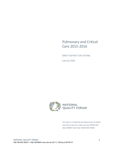 Pulmonary and Critical Care Draft Report