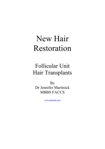 The New Hair Restoration- Follicular Unit Hair Transplants