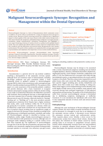 Malignant Neurocardiogenic Syncope