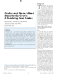 Ocular and Generalized Myasthenia Gravis: A Teaching Case Series