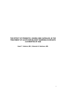the effect of probiotic, ohhira omx capsules, in the treatment of acute