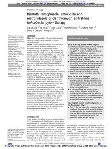 Bismuth, lansoprazole, amoxicillin and metronidazole or - Gut