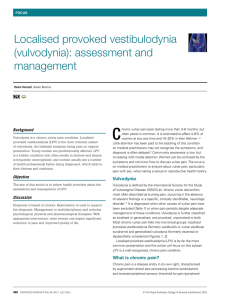 Localised provoked vestibulodynia (vulvodynia): assessment and