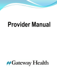 Provider Manual - Gateway Health