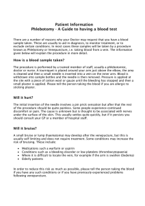 Patient Information Phlebotomy - A Guide to having a blood test