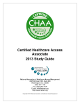 Certified Healthcare Access Associate 2013 Study Guide