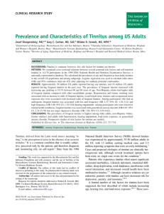 Characteristics of Tinnitus among US Adults