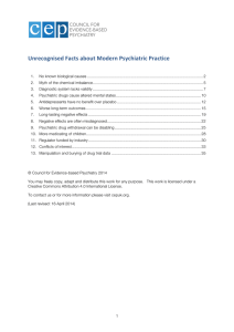 Unrecognised Facts about Modern Psychiatric Practice