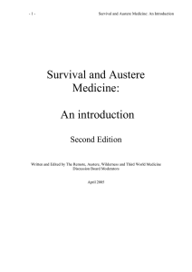 Survival and Austere Medicine: An introduction