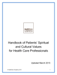 Handbook of Patients` Spiritual and Cultural Values for Health Care