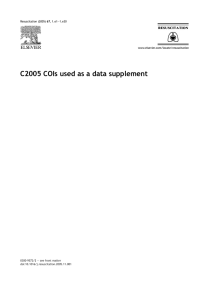 C2005 COIs used as a data supplement