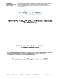 peripheral vascular disease imaging guidelines