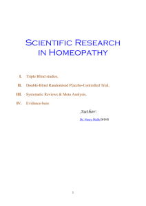 Scientific Research in Homeopathy