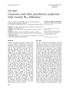 Catatonia and other psychiatric symptoms with vitamin B12 deficiency