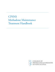 CPSNS Methadone Maintenance Treatment Handbook