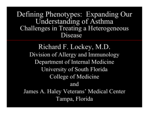 Asthma phenotypes - World Allergy Organization