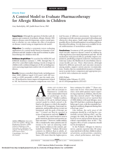 A Control Model to Evaluate Pharmacotherapy for Allergic Rhinitis in