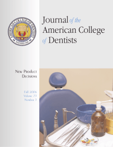 JACD 73-3 body pms289 - American College of Dentists