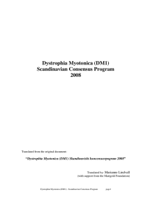 Dystrophia Myotonica (DM1) Scandinavian