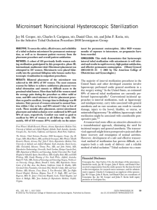 Microinsert Nonincisional Hysteroscopic Sterilization