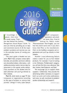 Buyers`Guide - Podiatry Management Online