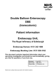Double Balloon Enteroscopy DBE (transcolonic) Patient information
