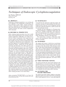 Techniques of Endoscopic Cyclophotocoagulation