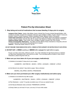 Patient Pre-Op Information Sheet