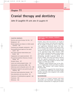 Cranial therapy and dentistry