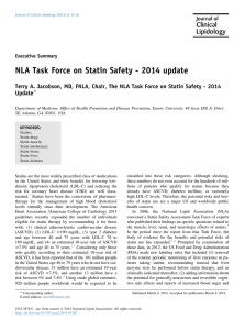 NLA Task Force On Statin Safety - 2014 Update