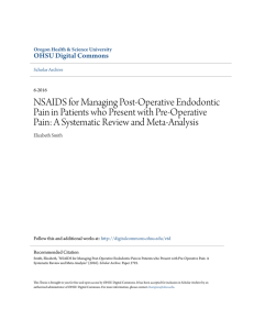 NSAIDS for Managing Post-Operative Endodontic Pain in Patients