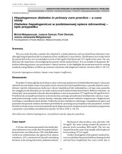 Hepatogenous diabetes in primary care practice – a case study