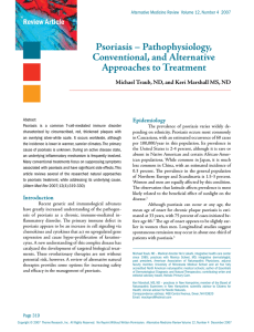 Psoriasis – Pathophysiology, Conventional, and Alternative