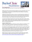 Baylor Clinic Healthletter - Baylor College of Medicine